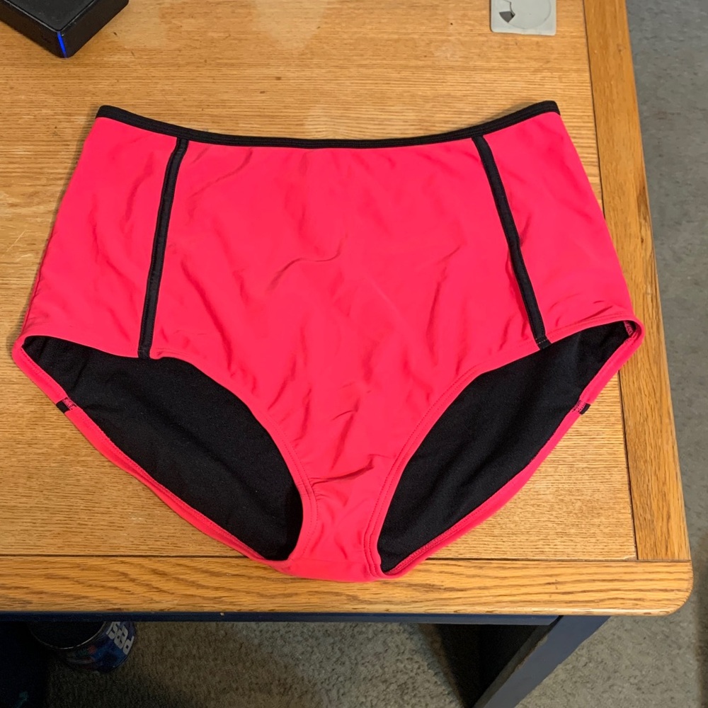 Vibrant Pink High-Waisted Bikini Bottom - Size 20
